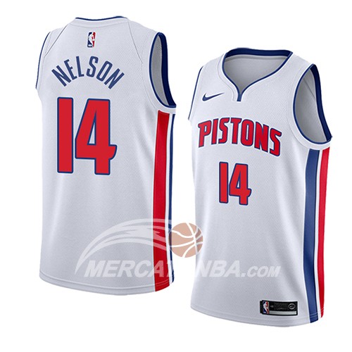 Maglia NBA Detroit Pistons Jameer Nelson Association 2018 Bianco